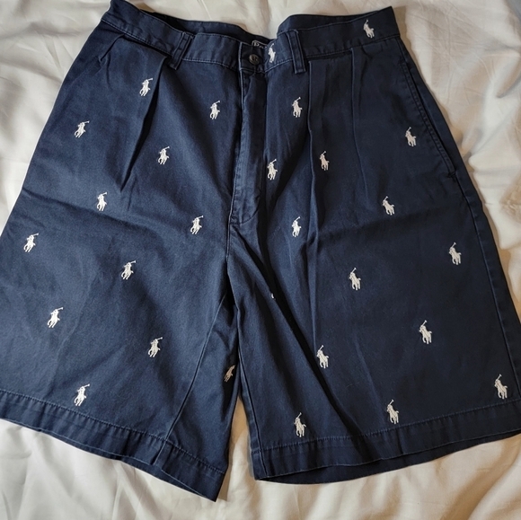 Polo Ralph Lauren Other - Ralph Lauren Tyler Vintage Pleated Shorts Pony all Over Design Size 32
